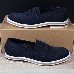 Robert Clergerie Penny Loafers Men Size 8.5 Black Suede Round Toe Made in France